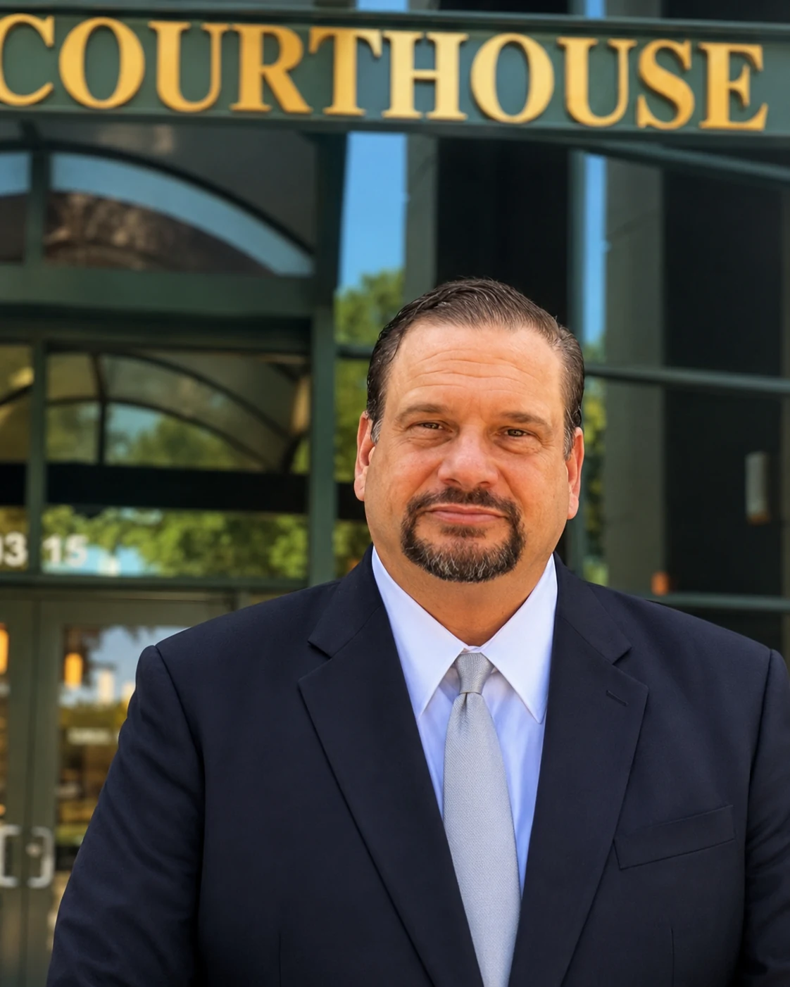 Attorney Keith A. Konkle standing outside the Collier County courthouse